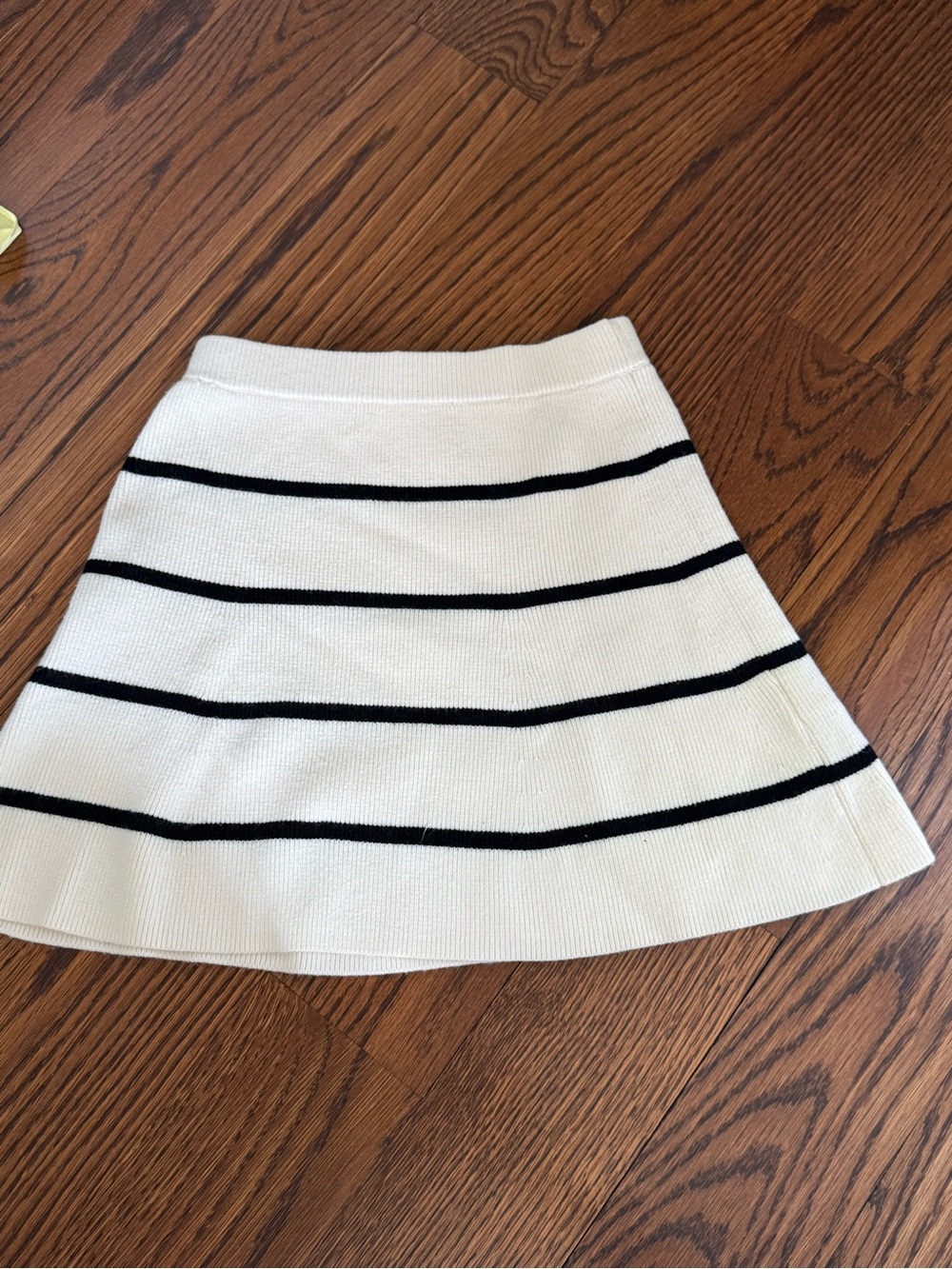 Zara White Skirt with Black Stripes